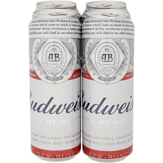 BUDWEISER CANS 568ml  *4pk*