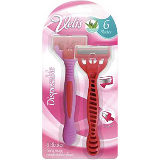 LADIES TRIPLE BLADE DISPOSABLE RAZORS 6pk