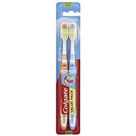 COLGATE T/BRUSH EXTRA CLEAN 2PK