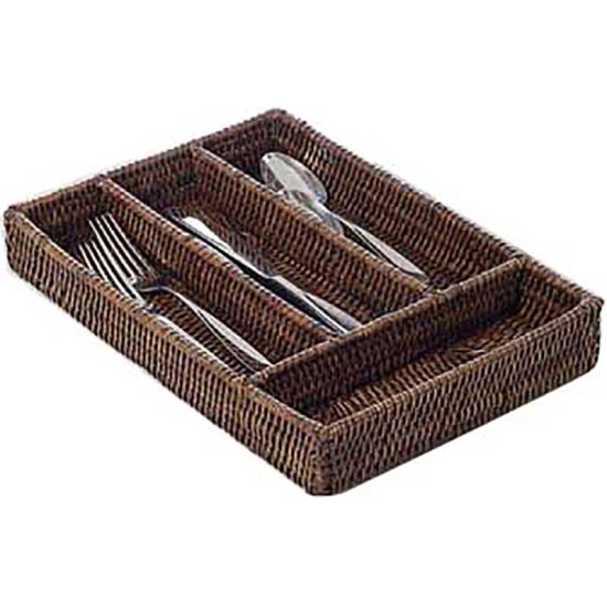 RATTAN SPOON ORGANIZER TRAY