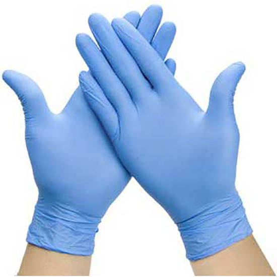 BLUE VINYL POWDER FREE GLOVES MEDIUM