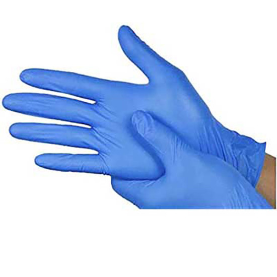 BLUE VINYL POWDER FREE GLOVES LARGE