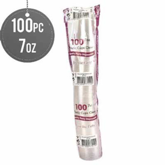 PLASTIC CUPS 7OZ 100PK CLEAR