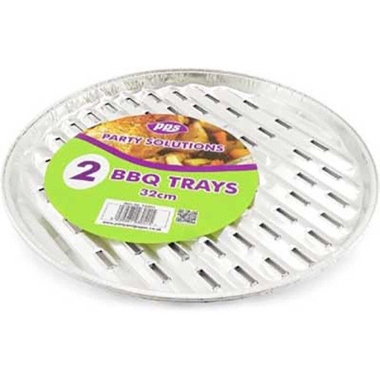 2pk BBQ TRAY ROUND 34cm