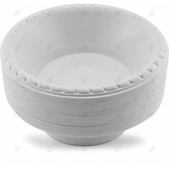 PLATES PLASTIC BOWL WHITE 12oz 100PC/12