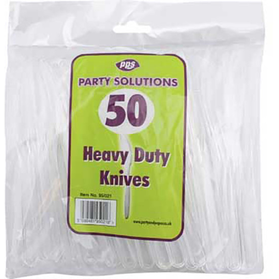 CUTLERY HEAVY DUTY PLASTIC SPOONS CLEAR 50PCS/30