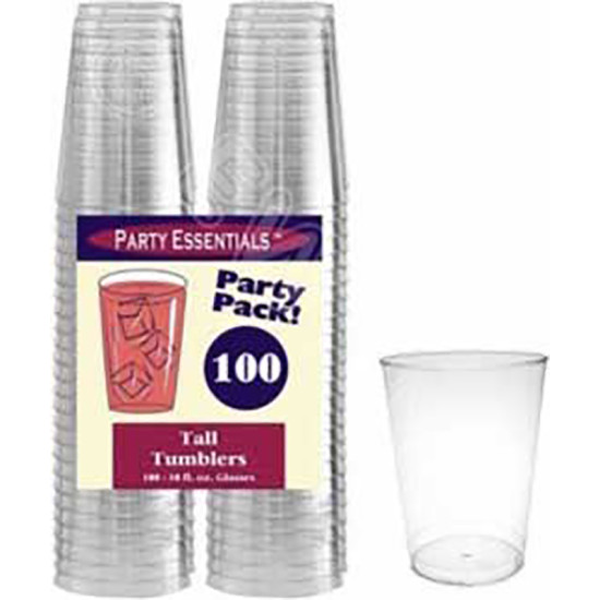 PLASTIC CUPS CLEAR 100pk