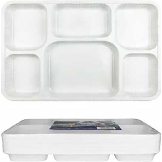 PLATES POLY 6 COMPARTMENT 31cm 25pk