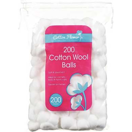 COTTON BALLS WHITE 200pk