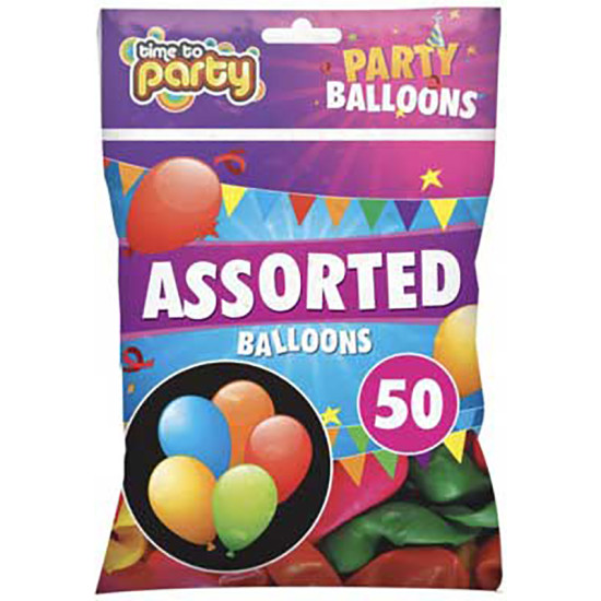 ASSORTED BALLOONS 50PK