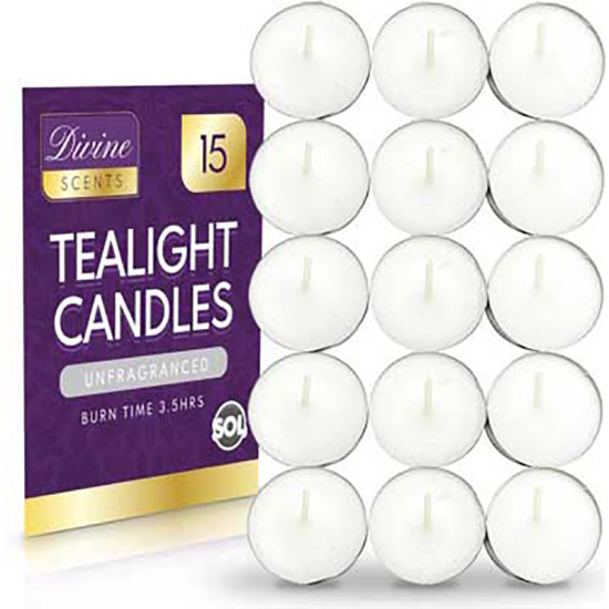 15PK UNFRAGRANCED TEALIGHTS