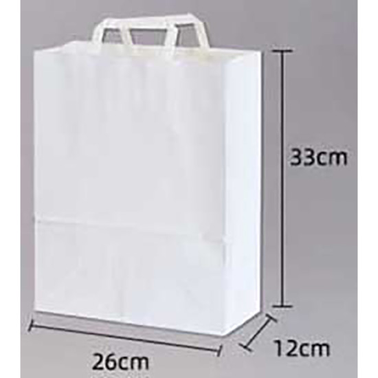 KCS WHITE PAPER BAG 33x26x12CM - 12PCS