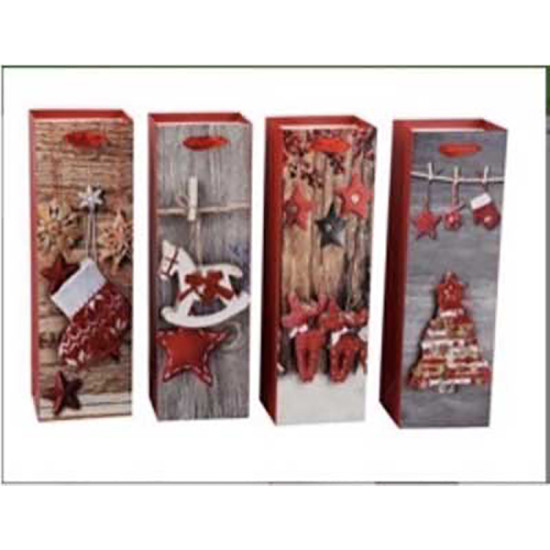 KCS 3D CHRISTMAS DESIGN WINE BAG - 12PCS