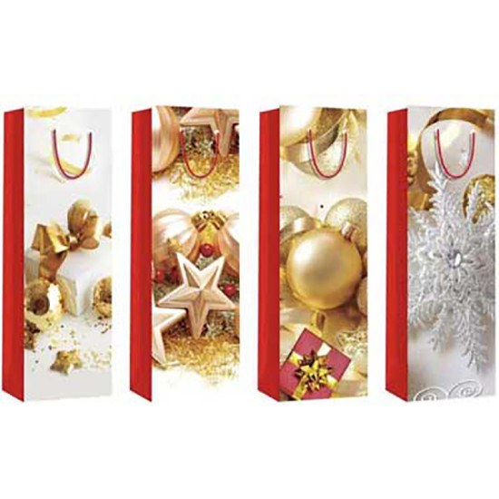 KCS 3D CHRISTMAS DESIGN 2 WINE BAG - 12PCS