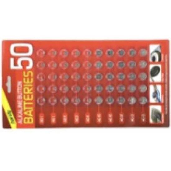 KCS 50 ASSORTED BUTTON BATTERIES AG1 - AG13