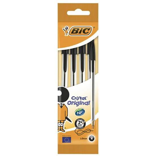 BIC PENS CRISTAL **4PK** BLACK