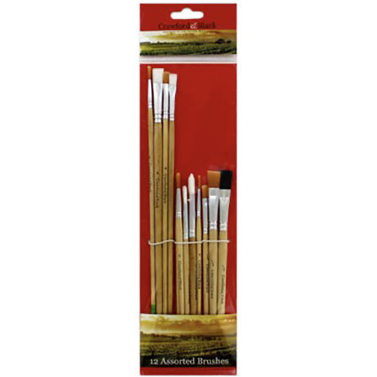 12 ASSORTED PAINT BRUSHES