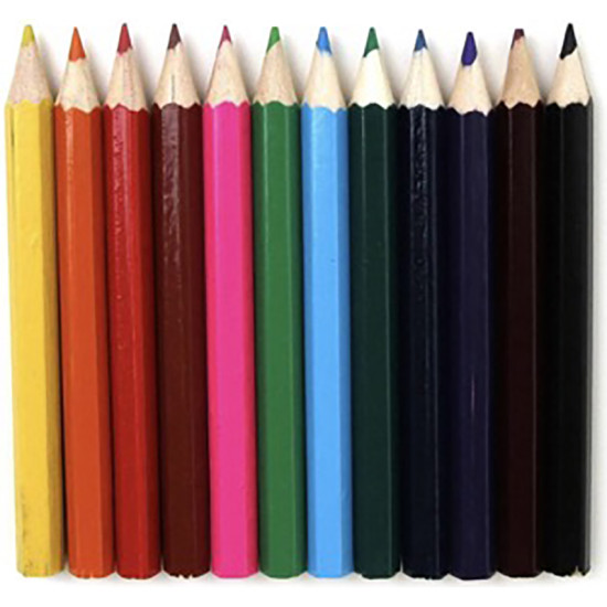 COLOURING PENCILS, 12 COLOURS