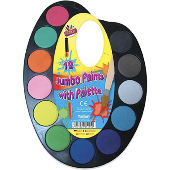 JUMBO PAINT PALETTE - 12 COLOURS