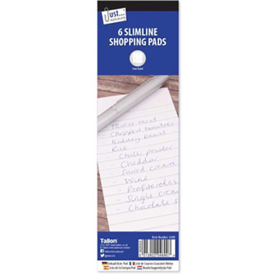 6 SHOPPING PADS 75x210mm LINED PAPER